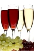 Uvas de Nochevieja y champagne