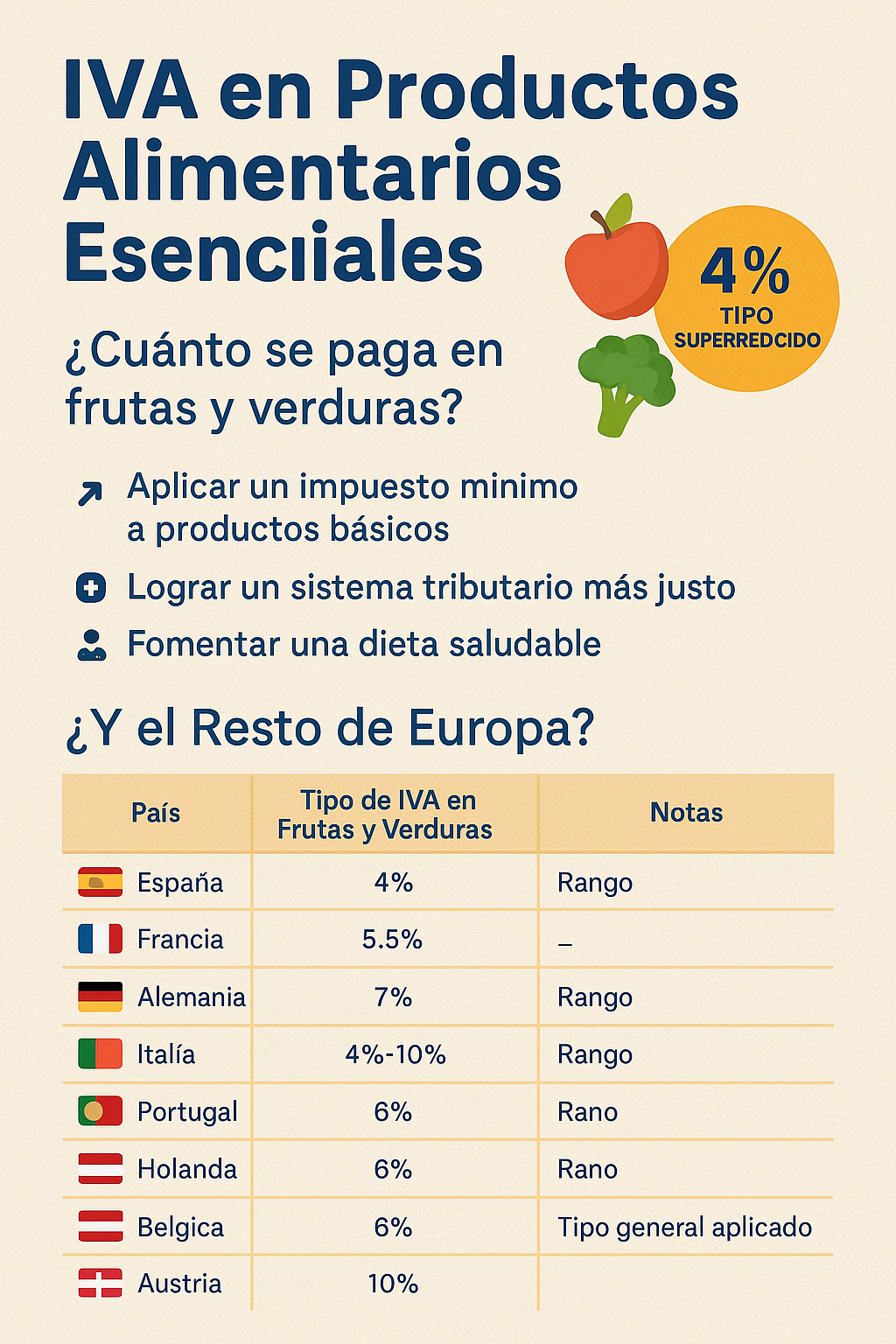 IVA ALIMENTOS primera necesidad europa - Comprar fruta por internet a domicilio