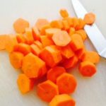 Corte de zanahoria para porrusalda
