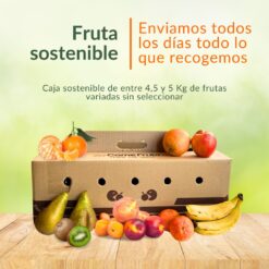 mix de fruta sostenible, fruta con imperfecciones, fruta de destrío, fruta de segunda selección, fruta variada de temporada, fruta fresca online, fruta directa del agricultor, caja de fruta sostenible, comprar fruta barata online, fruta para zumos naturales, cesta de fruta variada