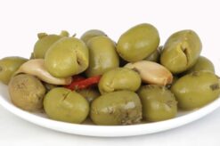 aceitunas partidas - Aceitunas partidas aliñadas