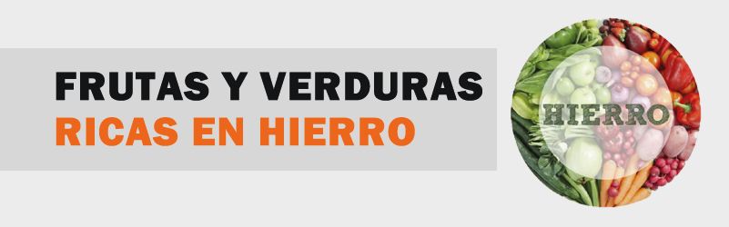 Verduras frutas en hierro bajas y