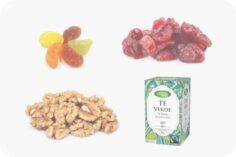Frutos secos, dulces y tés