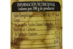 garbanzos info nutri - Garbanzos al natural sin aditivos