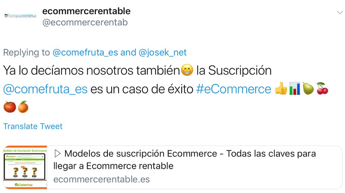 suscripciones comefruta. opiniones. ecommercerentable
